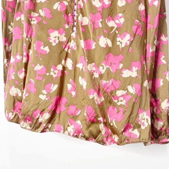Boden Abstract Print Floral Silk Blouse Size 8 - Picture 7 of 14